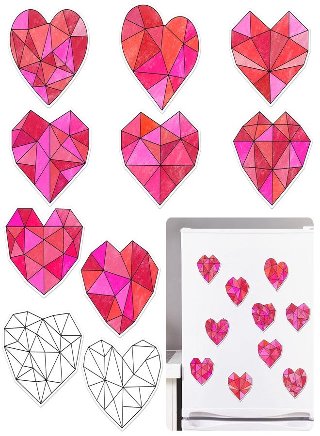 BeYumi Valentines Heart Magnet Craft - 60Pcs Valentine's Day Color Your Own Heart Magnet Valentine DIY Coloring Craft Kit Love Magnetic Ornament Card Classroom Fridge Locker Home Activity Party Decor - Image 1